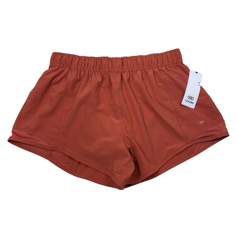 Leg3nd Rust Burnt Orange Women's Athletic Running Shorts NWT Moisture Wicking L